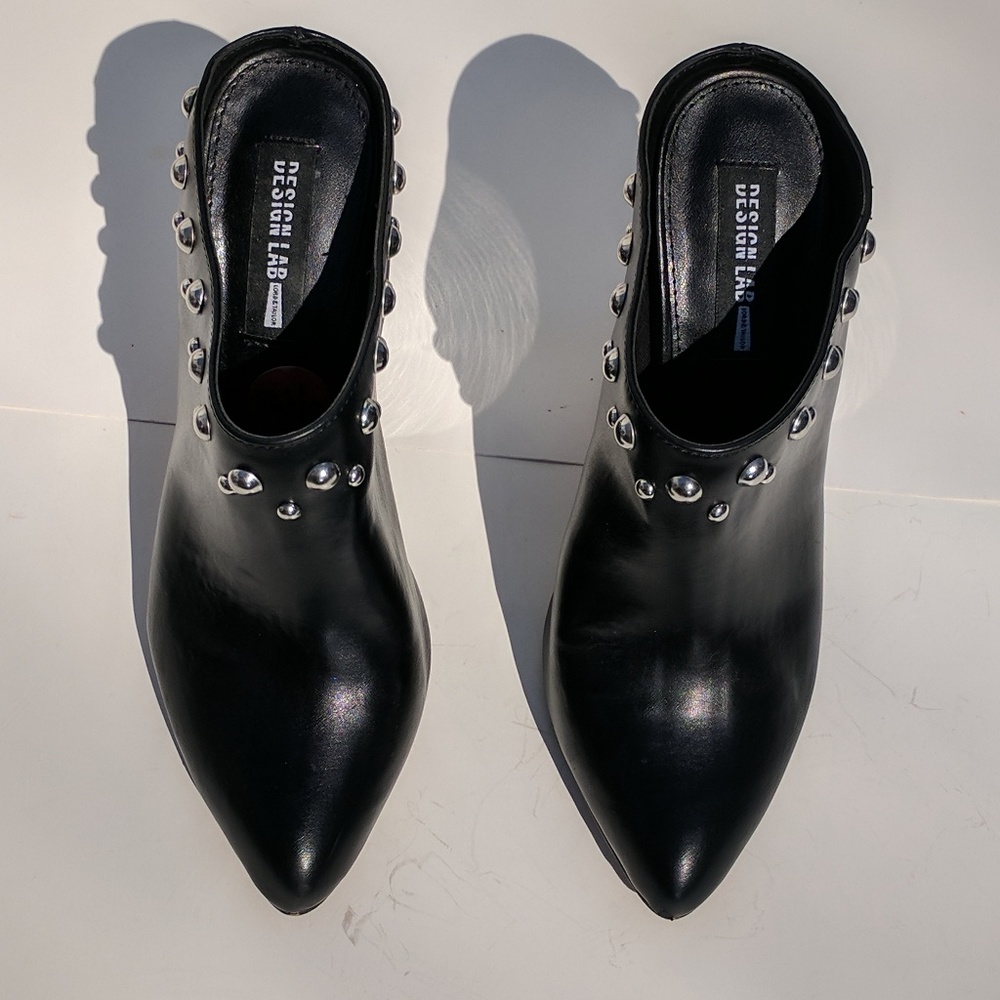 Design Lab Mule Silver Mirror Block Heel Studs - image 8